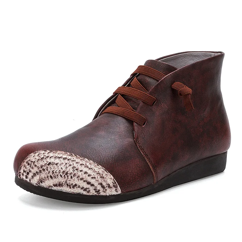 239-10 New Handmade Leather Boots Retro Literature and Art Style Women's Boot Flat-bottomed Round Head Single Boots Women Shoes
239-10 New Handmade Leather Boots Retro Literature and Art Style Women's Boot Flat-bottomed Round Head Single Boots Women Shoes