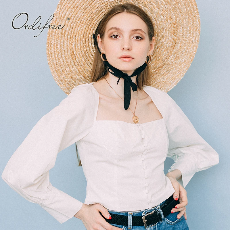 Ordifree 2019 Summer Women White Blouse Shirt Vintage Long Sleeve Sexy Backless Crop Top
Ordifree 2019 Summer Women White Blouse Shirt Vintage Long Sleeve Sexy Backless Crop Top