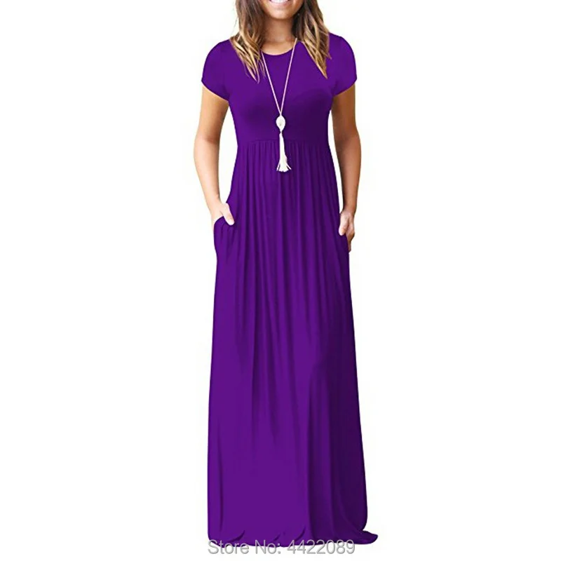 Plus Size Women Short Sleeve Pockets Maxi Dress Beach Loose Tunic Dress Pure Color O-neck Party Dress
Plus Size Women Short Sleeve Pockets Maxi Dress Beach Loose Tunic Dress Pure Color O-neck Party Dress