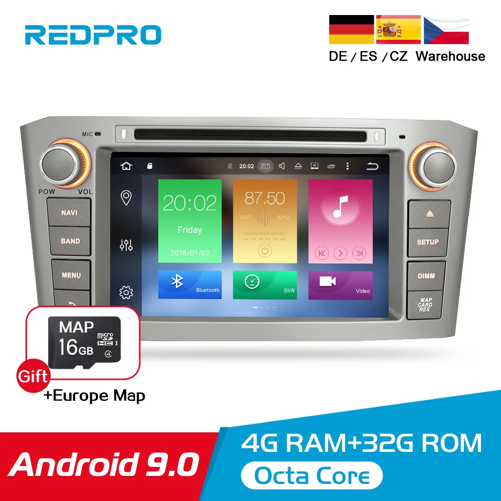 Android 9.0 9.1 Car Stereo For Toyota Avensis/T25 2003-2008 Car DVD Player 2 Din PC Head 4G RAM Multimedia Video GPS Navigation
Android 9.0 9.1 Car Stereo For Toyota Avensis/T25 2003-2008 Car DVD Player 2 Din PC Head 4G RAM Multimedia Video GPS Navigation