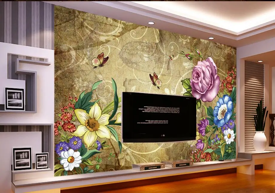 

papel de parede customize 3d wall murals Flowers wall papers home decor wallpapers for living room wallpaper brick wall