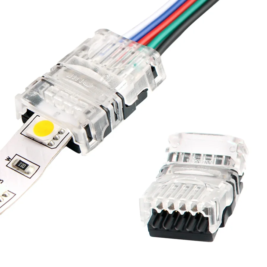 

5pcs/lot 2pin 3pin 4pin 5pin LED Strip Connector for Single RGB RGBW Color 3528 5050 LED Strip to Wire Connection Use Terminals