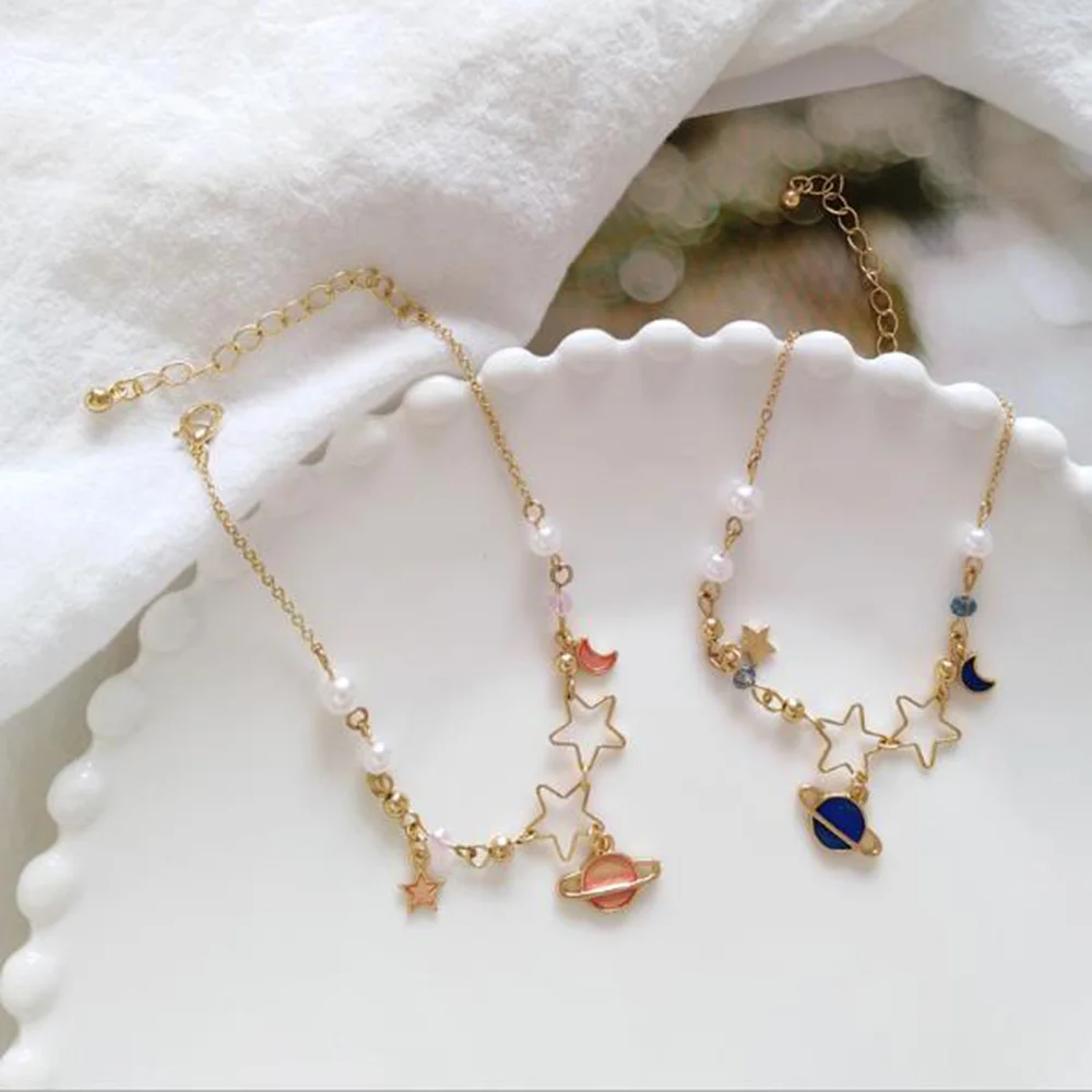 Women's Simple Bracelet Dream Starry Bracelet Sweet Moon Planet Pendant Bangles Metal Chain Girls Jewelry Bracelets for Women
Women's Simple Bracelet Dream Starry Bracelet Sweet Moon Planet Pendant Bangles Metal Chain Girls Jewelry Bracelets for Women