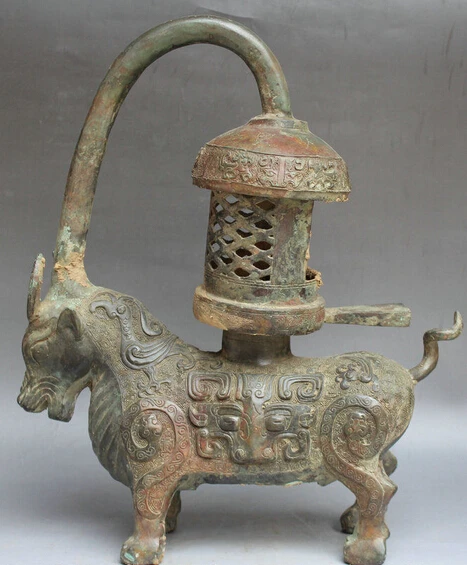 wholesale factory 16" Chinese Dynasty Bronze Year Bull Oxen Statue oil lamp Light Palace Lantern
wholesale factory 16" Chinese Dynasty Bronze Year Bull Oxen Statue oil lamp Light Palace Lantern