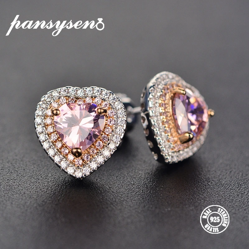 PANSYSEN Romantic Heart Design 100% Solid 925 Sterling Silver Stud Earrings For Women Luxury Wedding Party Jewelry Earring
PANSYSEN Romantic Heart Design 100% Solid 925 Sterling Silver Stud Earrings For Women Luxury Wedding Party Jewelry Earring