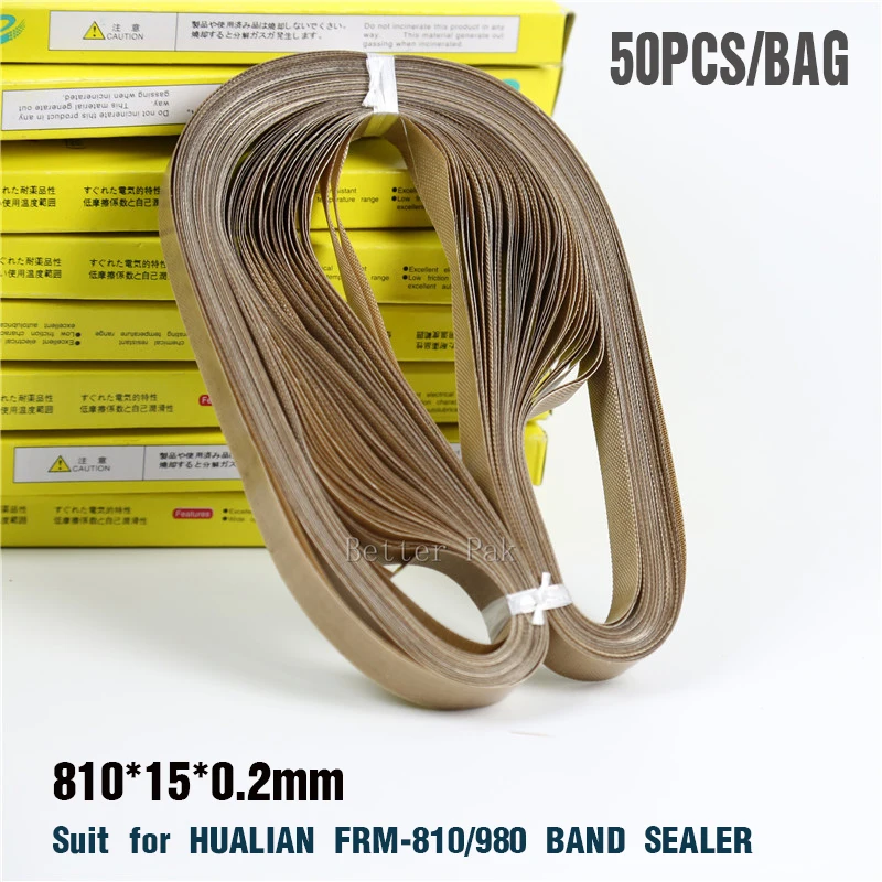 810*15*0.2mm HUALIAN FRM-810/980 continous Band sealer straps.teflon belt P.T.F.E Resin tape,band sealing machine part 50pcs/bag
810*15*0.2mm HUALIAN FRM-810/980 continous Band sealer straps.teflon belt P.T.F.E Resin tape,band sealing machine part 50pcs/bag