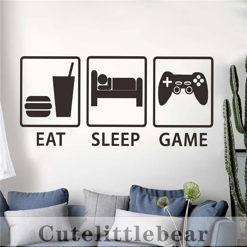 Eat Sleep Game Wall Decal Gaming Joystick Playing Sticker Wall Decal Kids Room Home Decor Gamer Wall Art Sticker TX-410
Eat Sleep Game Wall Decal Gaming Joystick Playing Sticker Wall Decal Kids Room Home Decor Gamer Wall Art Sticker TX-410