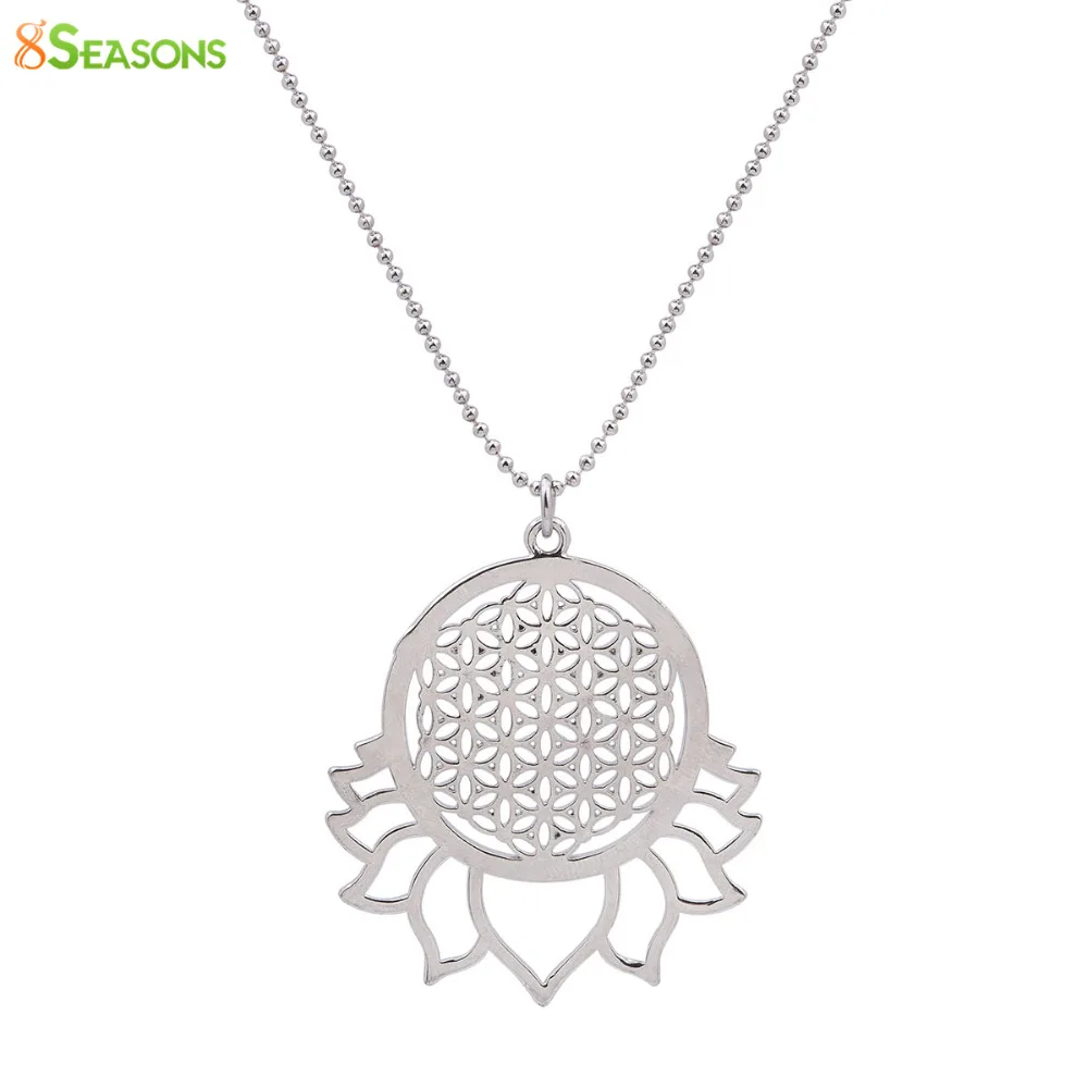 8SEASONS Handmade Flower of Life Necklace Silver Tone Color Hollow Carved Summer Fashion Jewelry 58.5cm 1Piece
8SEASONS Handmade Flower of Life Necklace Silver Tone Color Hollow Carved Summer Fashion Jewelry 58.5cm 1Piece