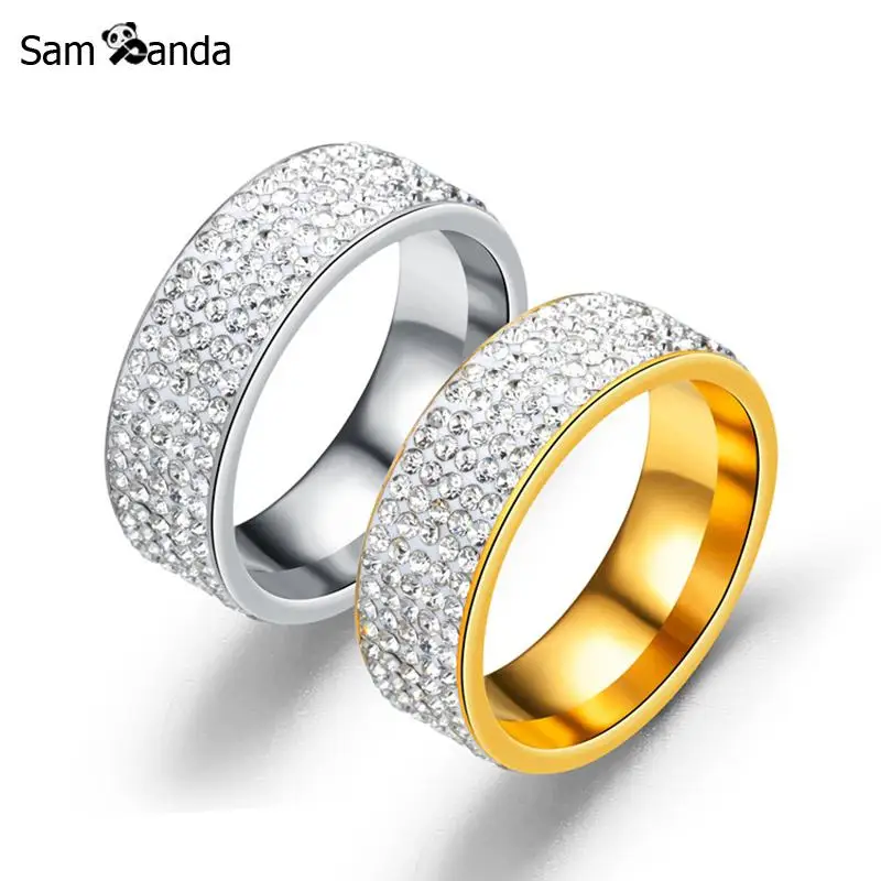 Stainless Steel Gold Rings For Women Jewelry Elegant Finger Ring Love Wedding 5 Rows Crystal Anillos Men Jewelry Bague Femme
Stainless Steel Gold Rings For Women Jewelry Elegant Finger Ring Love Wedding 5 Rows Crystal Anillos Men Jewelry Bague Femme