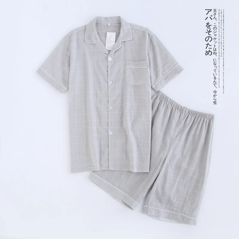 Couple Pajamas Sets 100% Cotton Gauze Sleepwears Home Pajama Suit Short Sleeve Men and Women Nightly Shirt Pijama Wholesale
Couple Pajamas Sets 100% Cotton Gauze Sleepwears Home Pajama Suit Short Sleeve Men and Women Nightly Shirt Pijama Wholesale