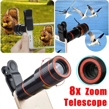 Optical Camera Lens 8x Zoom Telephoto Lens +Clip +cleaning cloth Kit Suitable For Iphone Samsung LG HTC Smart mobile Phone
Optical Camera Lens 8x Zoom Telephoto Lens +Clip +cleaning cloth Kit Suitable For Iphone Samsung LG HTC Smart mobile Phone