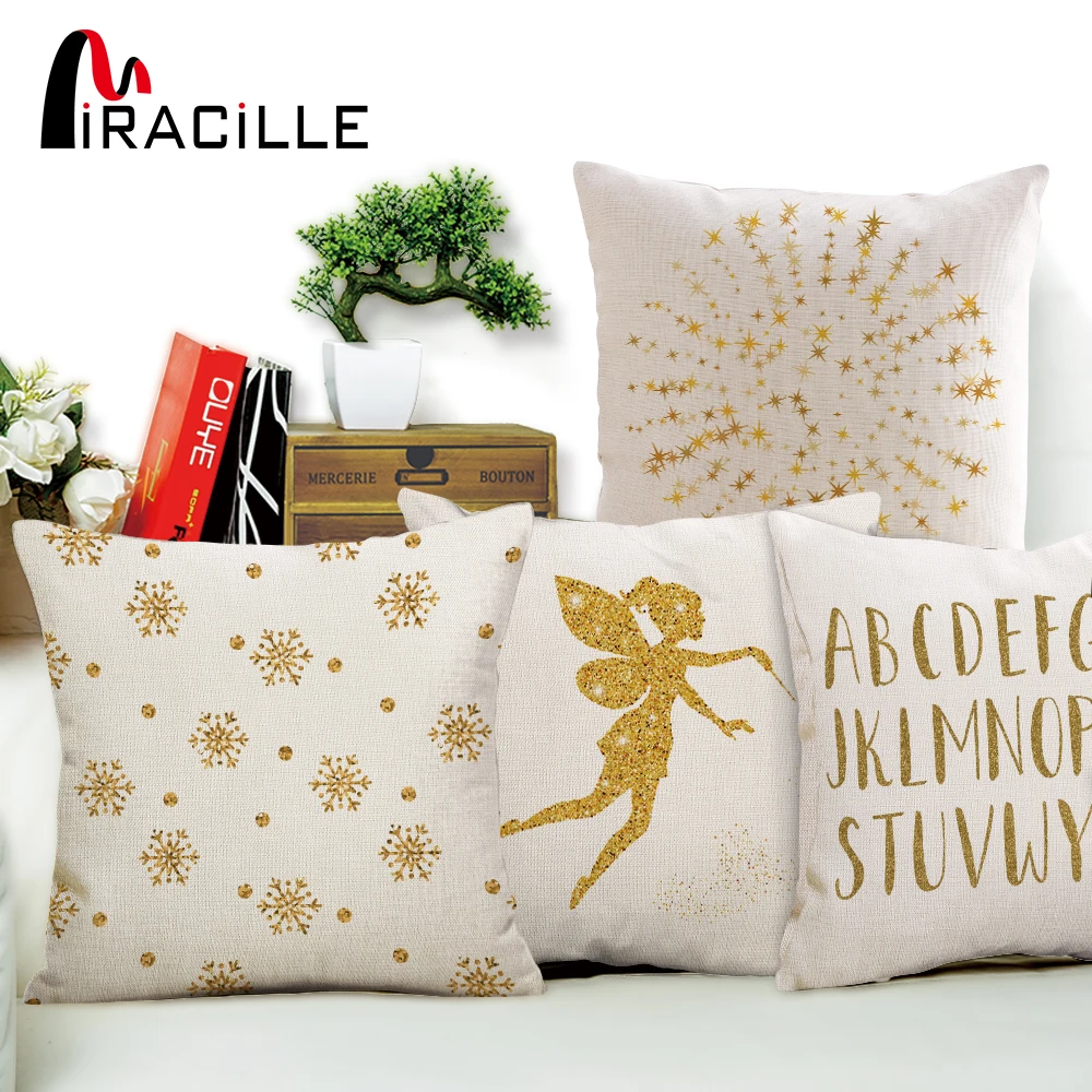 Miracille Modern Linen Cushion Cover Golden Leaf Girl Letter Printed Pillow Cover Home Decorative Pillow Case for Sofa Seat Car
Miracille Modern Linen Cushion Cover Golden Leaf Girl Letter Printed Pillow Cover Home Decorative Pillow Case for Sofa Seat Car