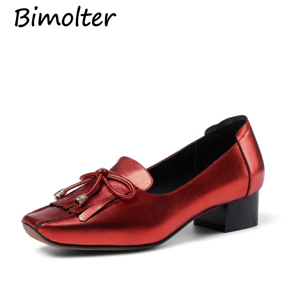 Bimolter NEW Fashion Genuine Leather Thick Heels Elegant Butterfly knot Square Toe Pumps Red Black Casual Office Shoes LCWA005
Bimolter NEW Fashion Genuine Leather Thick Heels Elegant Butterfly knot Square Toe Pumps Red Black Casual Office Shoes LCWA005