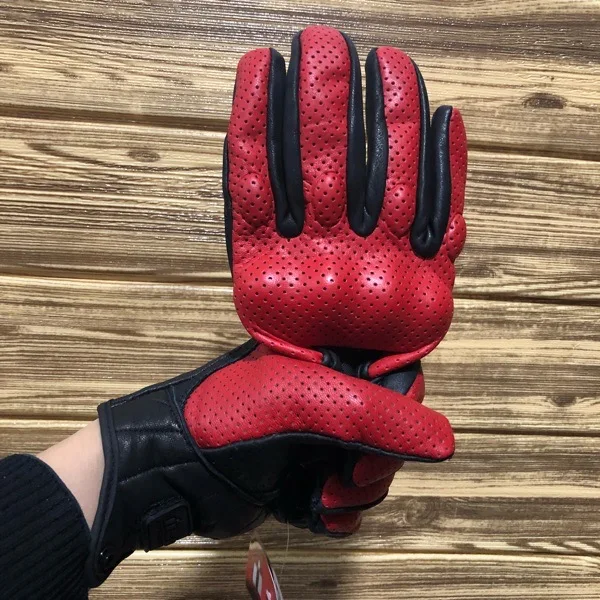New Men's Motorcycle Vintage Perforated Leather Protection Glove Touchscreen Red
New Men's Motorcycle Vintage Perforated Leather Protection Glove Touchscreen Red