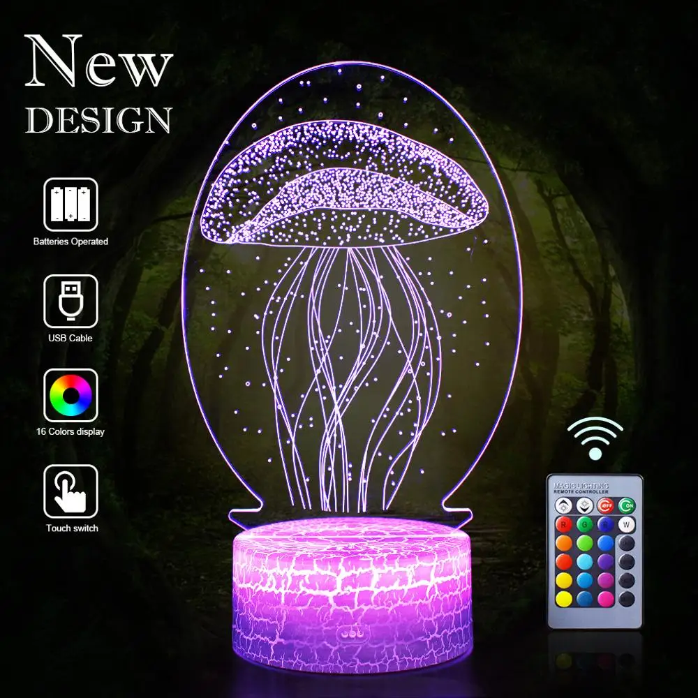 3D Jellyfish LED Night Light Elephant Table Lamp Lantern Cartoon 16 Color Illusion Luminaria Lava Lamp Decor Baby Kids Xmas Gift
3D Jellyfish LED Night Light Elephant Table Lamp Lantern Cartoon 16 Color Illusion Luminaria Lava Lamp Decor Baby Kids Xmas Gift