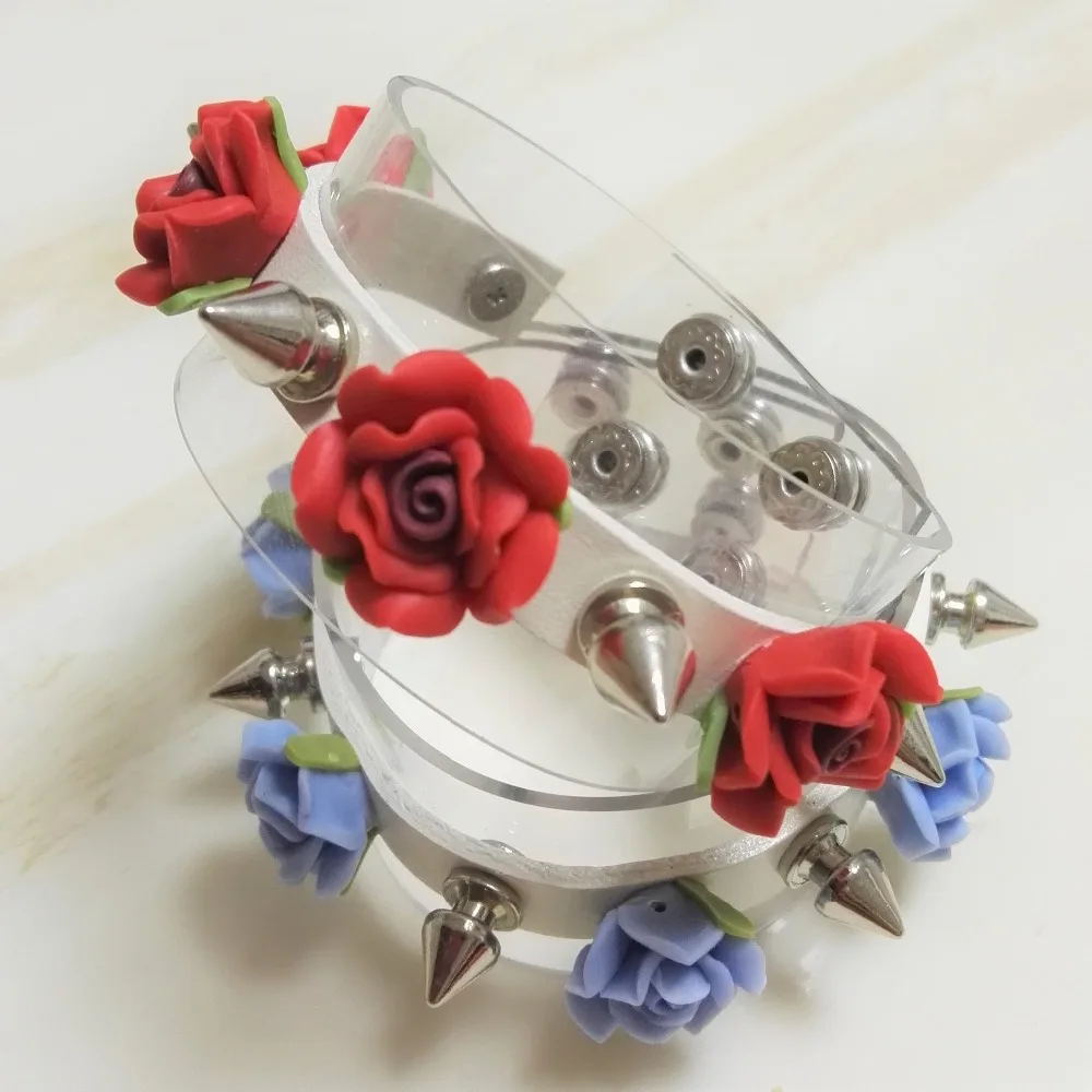 Fashion Sexy Lolita Fashion Harajuku Handmade Leather Rock Punk Rivets Spikes Ceramic Flower Bracelet Bangle wrist belt
Fashion Sexy Lolita Fashion Harajuku Handmade Leather Rock Punk Rivets Spikes Ceramic Flower Bracelet Bangle wrist belt