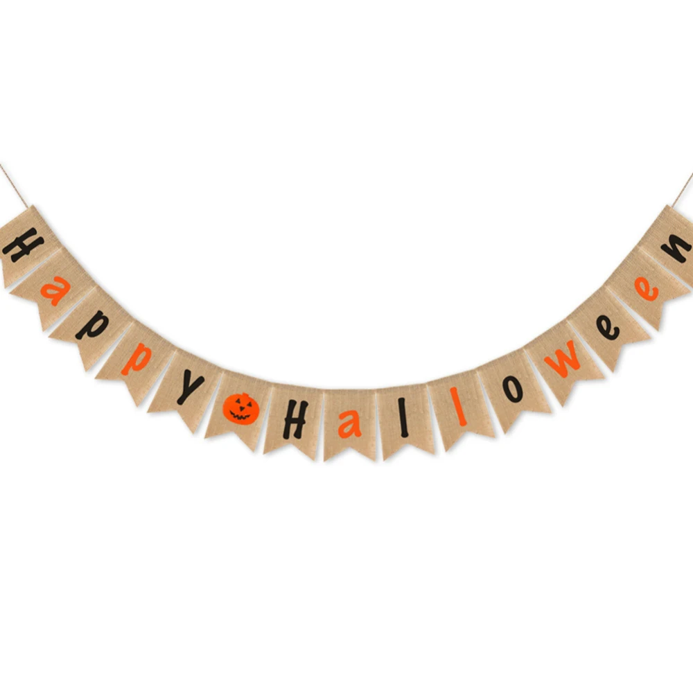 3M Happy Halloween Burlap Banner For Halloween Festival Party Supplies Rustic Linee Flag for Home Decorations
3M Happy Halloween Burlap Banner For Halloween Festival Party Supplies Rustic Linee Flag for Home Decorations