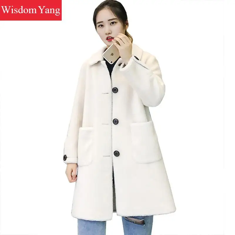 Elegant Winter Warm Wool Coat White Khaki Sheep Shearing Suede Womens Woollen Overcoat 2019 Long Oversize Woolen Coats Outerwear
Elegant Winter Warm Wool Coat White Khaki Sheep Shearing Suede Womens Woollen Overcoat 2019 Long Oversize Woolen Coats Outerwear