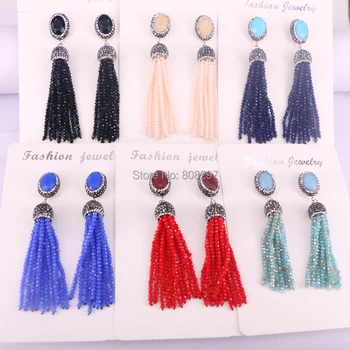 5Pair Fashion Handmade Crystal Glass Tassel Dangle Earrings Rhinestone Crystal Long Tassels Earrings for Women Jewelry
5Pair Fashion Handmade Crystal Glass Tassel Dangle Earrings Rhinestone Crystal Long Tassels Earrings for Women Jewelry