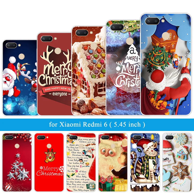 Чехол для телефона Xiaomi Redmi 6 из мягкого ТПУ силикона с отверстием отпечатков