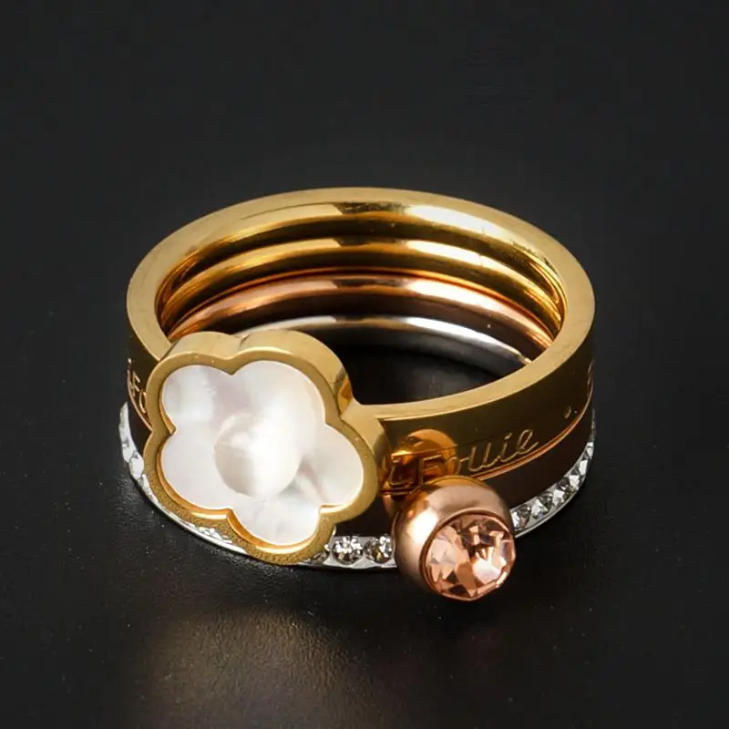 Flowers Finger Rings Stainless Steel Multilayer Combination White Shell Rings for Women Crystal Ring Fashion Wedding Jewelry
Flowers Finger Rings Stainless Steel Multilayer Combination White Shell Rings for Women Crystal Ring Fashion Wedding Jewelry
