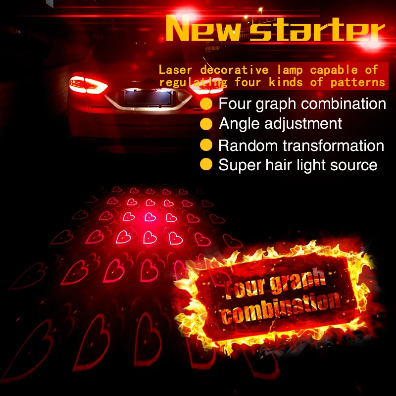 Car external lights stop laser fog lamp 4 images combined laser stop signal brake warning light indicators motorcycle 12V to 24V
Car external lights stop laser fog lamp 4 images combined laser stop signal brake warning light indicators motorcycle 12V to 24V
