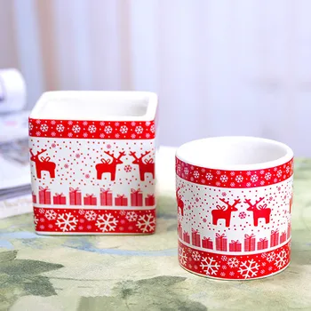 Christmas Decor Flower Pot Red Elk Ceramic Square Cylinder Round Vase Creative Christmas Gifts Home Office Decoration
Christmas Decor Flower Pot Red Elk Ceramic Square Cylinder Round Vase Creative Christmas Gifts Home Office Decoration