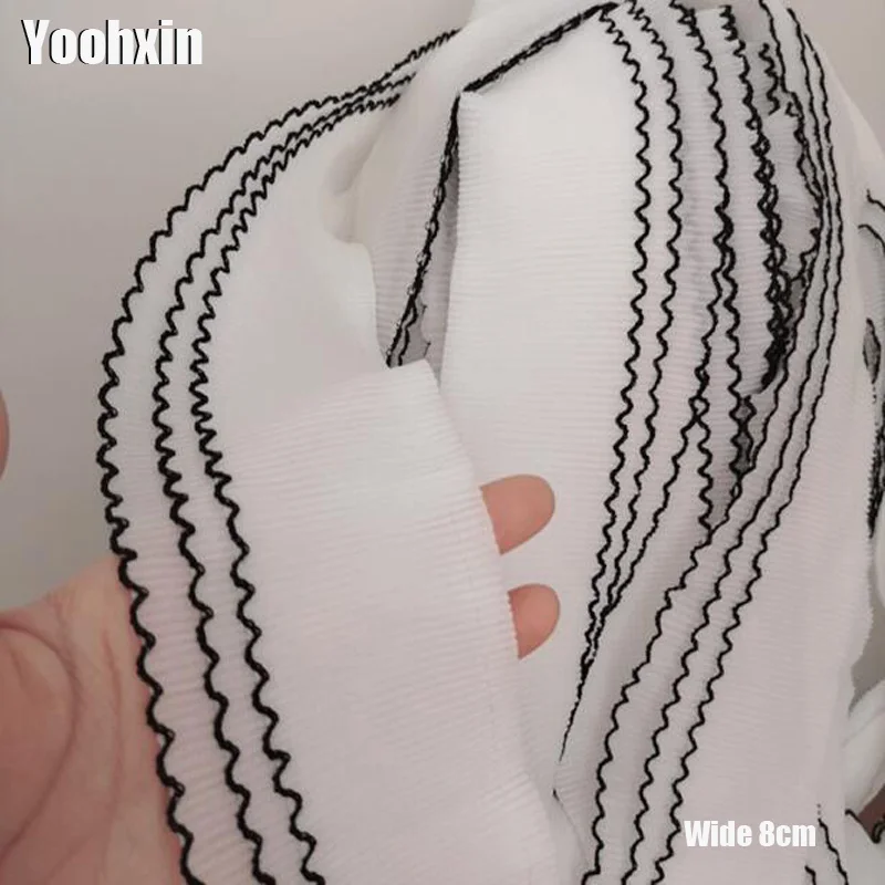 Latest Chiffon Pleated Tulle Lace Fabric Black White Lace Collar Ribbon 8cm Trim DIY Sewing Accessories Applique dentelle encaje
Latest Chiffon Pleated Tulle Lace Fabric Black White Lace Collar Ribbon 8cm Trim DIY Sewing Accessories Applique dentelle encaje
