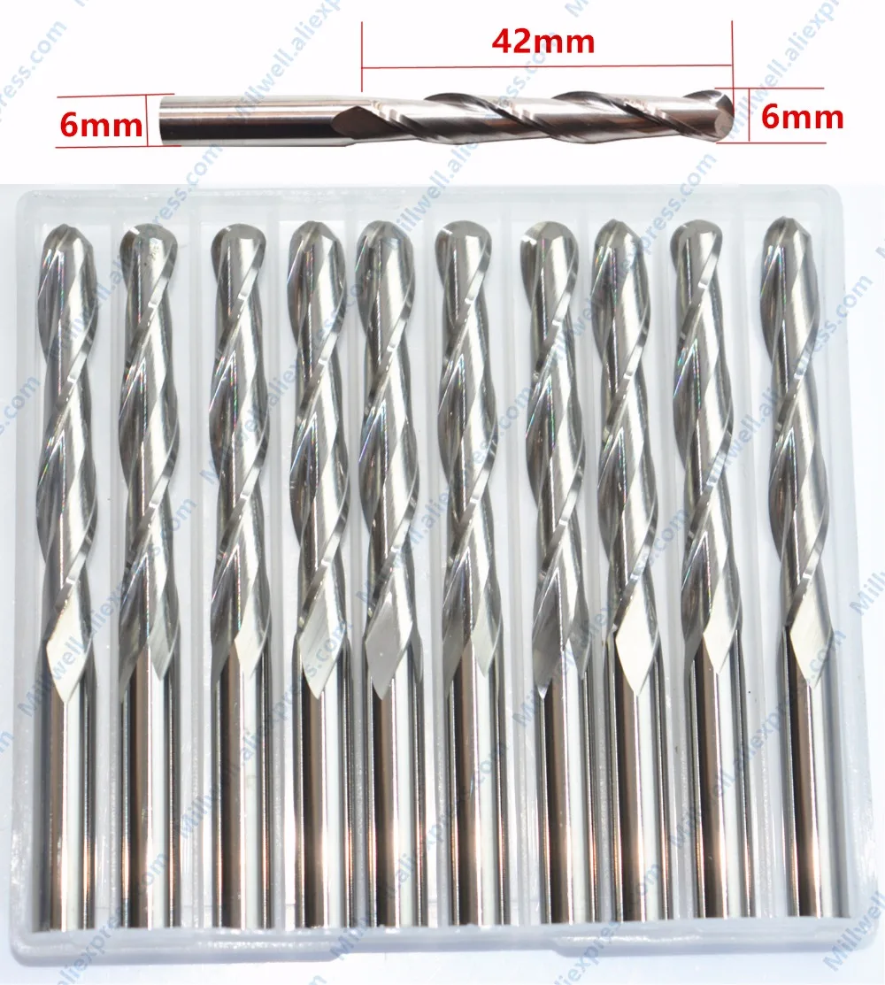 6mm*42mm-10pcs,free shipping cnc solid carbide end mill,woodworking router bit,wood tool,2 flute ball nose spherical cutter
6mm*42mm-10pcs,free shipping cnc solid carbide end mill,woodworking router bit,wood tool,2 flute ball nose spherical cutter