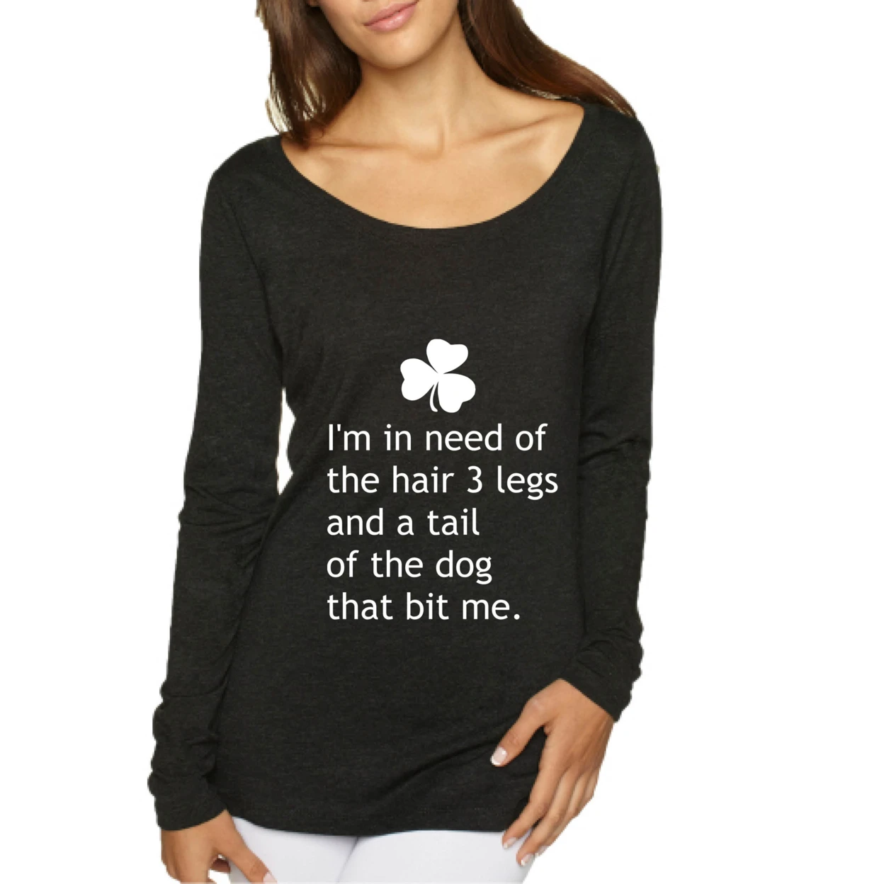 Women's Shirt Irish Hair Of The Dog 3 Legs And Tail St Patrick's Top (1)