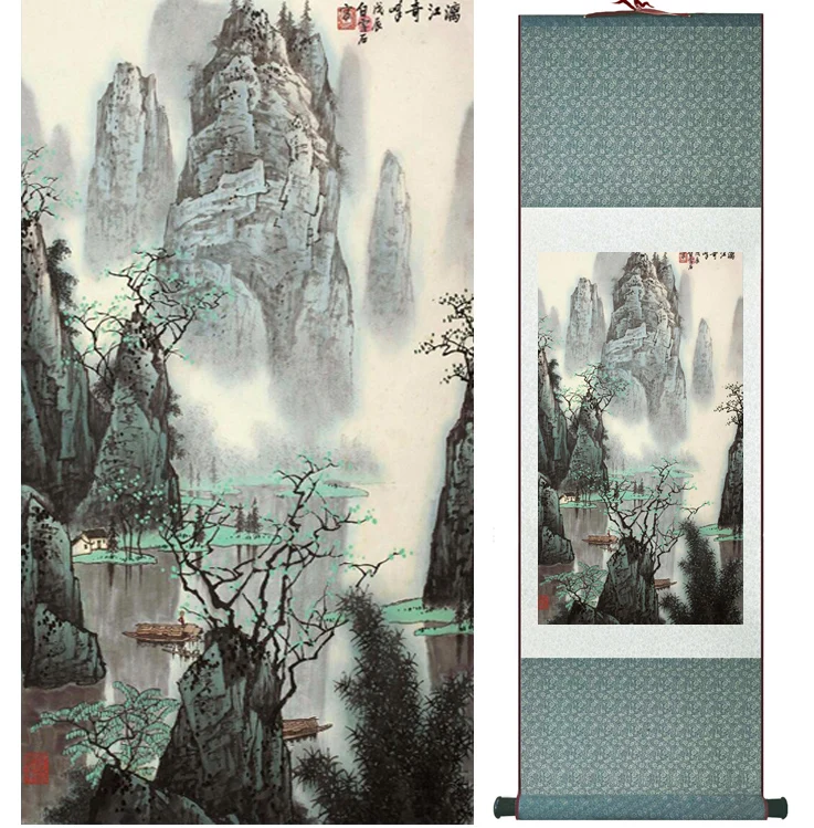 Mountain and River painting Chinese scroll painting landscape art painting home decoration picture 041311
Mountain and River painting Chinese scroll painting landscape art painting home decoration picture 041311