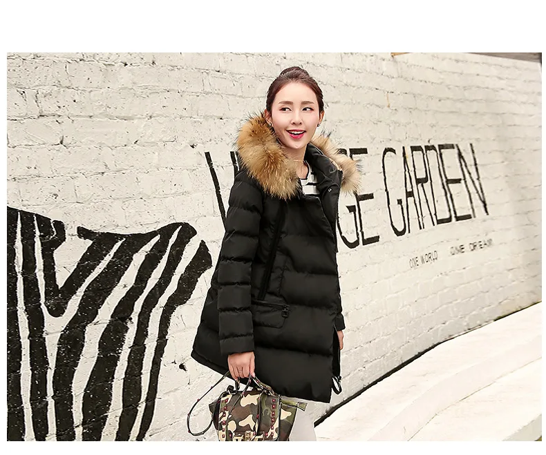 Woman Jacket Winter Parka Pink Coats Padded Long Winter Coat Women Hooded Long Jackets 2018 Korean Ladies Clothing LZ985 (30)