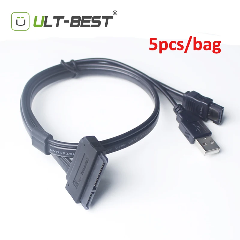 5PCS ULT-Best eSATA USB Cable Hard Drive Disk SATA 22pin to eSATA Data USB Powered Cable Adapter for 2.5" HDD
5PCS ULT-Best eSATA USB Cable Hard Drive Disk SATA 22pin to eSATA Data USB Powered Cable Adapter for 2.5" HDD