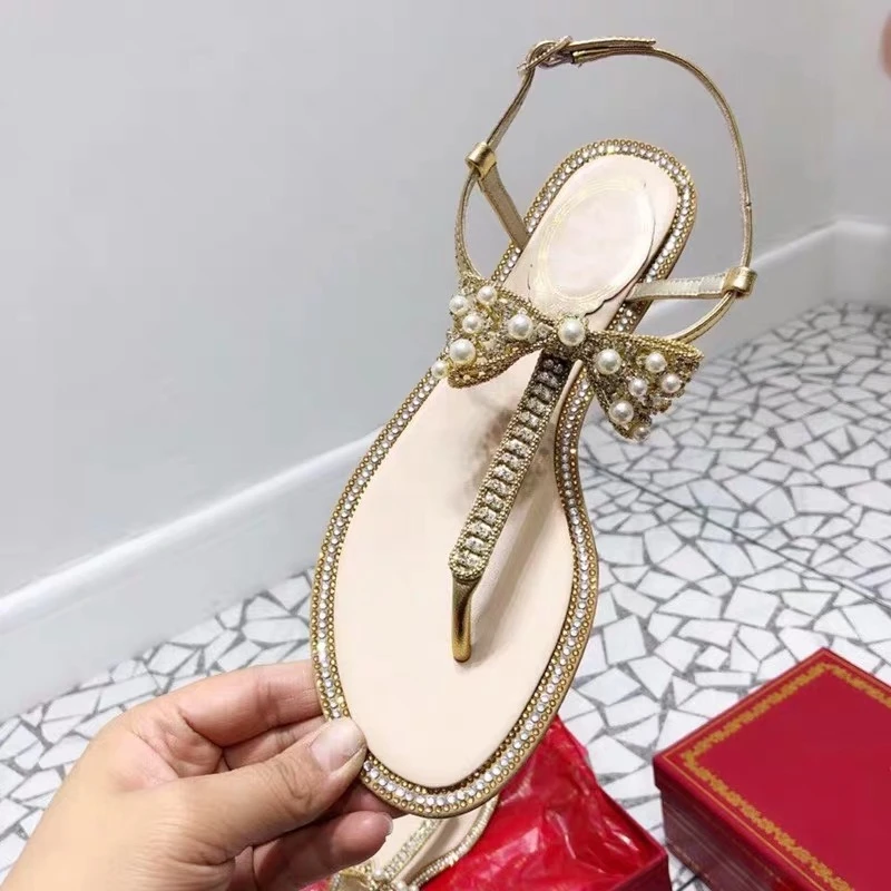 Women Sandals Pearl Flats Bow Tie 2019 New Crystal Women Casual Shoes Beach Summer Girl Flip Flops Gladiator Black Fashion Flats
Women Sandals Pearl Flats Bow Tie 2019 New Crystal Women Casual Shoes Beach Summer Girl Flip Flops Gladiator Black Fashion Flats