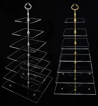 7 Tier Clear Acrylic Square Crystal Cake Stand Glass Tiered Cupcake Stand Free Fedex 
7 Tier Clear Acrylic Square Crystal Cake Stand Glass Tiered Cupcake Stand Free Fedex