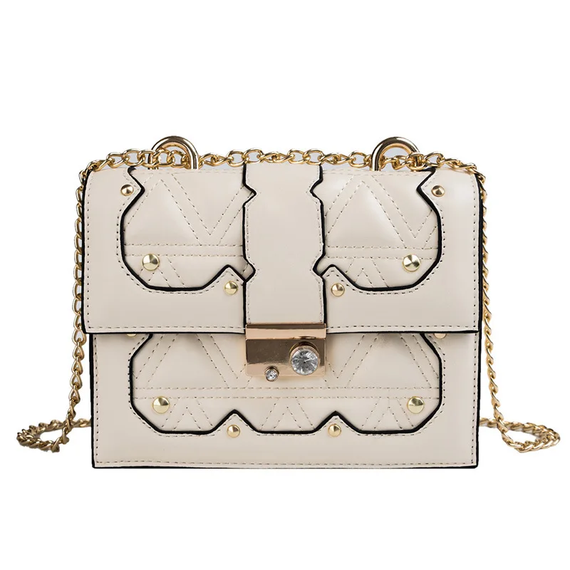 Women Small Square Bag Individual Lock Chain Rivet 2019 New Korean Version Single Shoulder Trend Slant Hasp Sewing Thread Luxury
Women Small Square Bag Individual Lock Chain Rivet 2019 New Korean Version Single Shoulder Trend Slant Hasp Sewing Thread Luxury