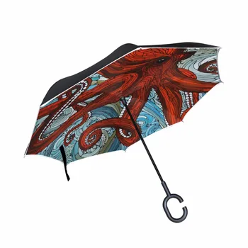 C-Hook Windproof Reverse Umbrella Red Octopus Umbrella Long Shank Inverted Double Layer Creative Rain Protection Umbrellas
C-Hook Windproof Reverse Umbrella Red Octopus Umbrella Long Shank Inverted Double Layer Creative Rain Protection Umbrellas