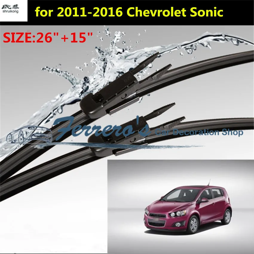 2pcs/lot SG-004 Wiper blades for 2011-2016 Chevrolet Sonic 26"+15" fit pinch tab type wiper arms only car accessories
2pcs/lot SG-004 Wiper blades for 2011-2016 Chevrolet Sonic 26"+15" fit pinch tab type wiper arms only car accessories