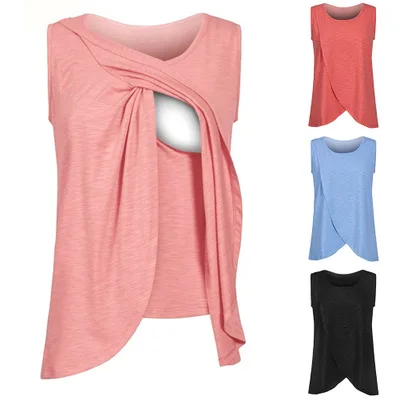 breastfeeding clothes Women's Maternity Nursing Wrap Top Cap Sleeveless Double Layer Blouse T Shirt ropa materna
breastfeeding clothes Women's Maternity Nursing Wrap Top Cap Sleeveless Double Layer Blouse T Shirt ropa materna