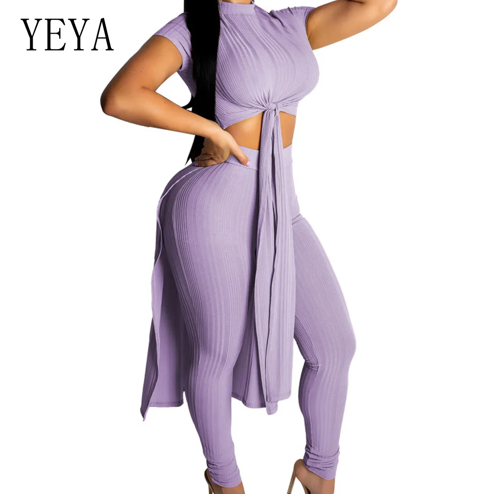 YEYA Summer Casual Knite Jumpsuit Two Pieces Sets Women Clothing Short Sleeve Tie Up Irregular Top + Long Pants Set Bodysuit
YEYA Summer Casual Knite Jumpsuit Two Pieces Sets Women Clothing Short Sleeve Tie Up Irregular Top + Long Pants Set Bodysuit