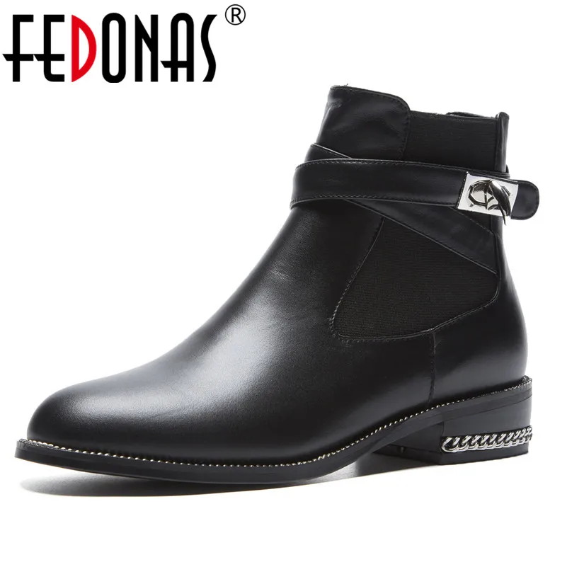 FEDONAS Brand Women Ankle Boots Genuine Leather Autumn Winter Short Martin Shoes Woman High Heels Buckles Motorcycle Boots
FEDONAS Brand Women Ankle Boots Genuine Leather Autumn Winter Short Martin Shoes Woman High Heels Buckles Motorcycle Boots