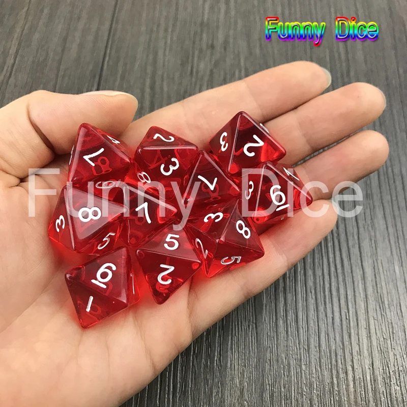 High Quality Dnd Polyhedral Transparent/Clear Digital D8 Dice of 10pcs/Set for Board Game / Education with Entertainment/Gift
High Quality Dnd Polyhedral Transparent/Clear Digital D8 Dice of 10pcs/Set for Board Game / Education with Entertainment/Gift