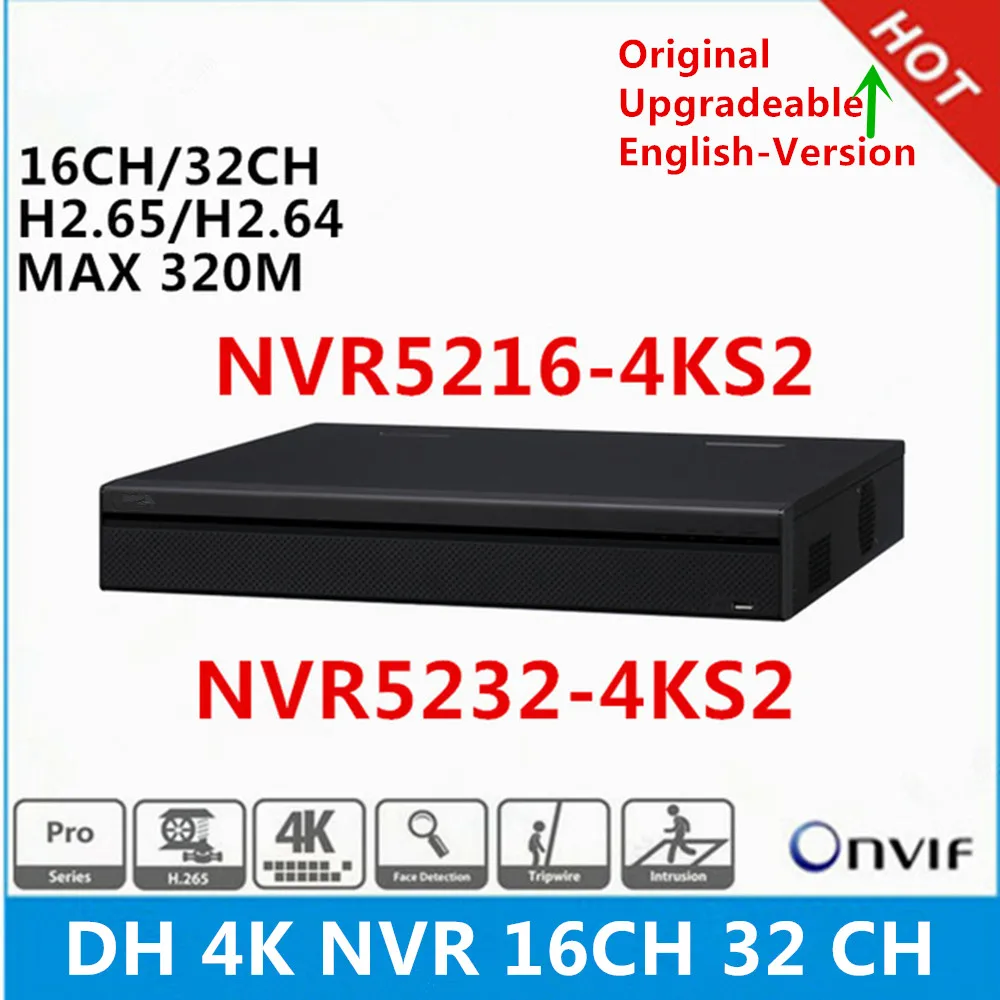Original DH English version NVR5216-4KS2 16ch & NVR5232-4KS2 32ch 1U Network Video Recorder without PoE ports 4K NVR
Original DH English version NVR5216-4KS2 16ch & NVR5232-4KS2 32ch 1U Network Video Recorder without PoE ports 4K NVR