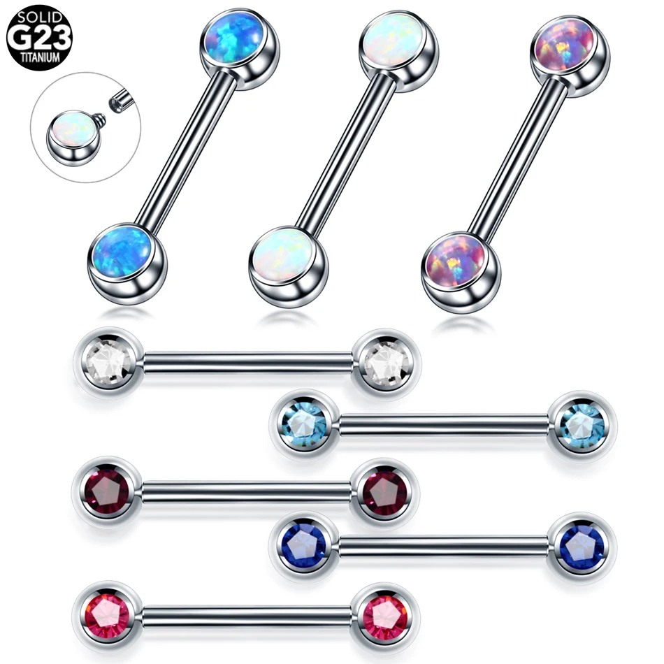 1PC Titanium Opal Mamilo Piercing Tongue Bar Straight Barbell Piercing Crystal Eyebrow Tragus Nipple Ring Sexy Women Jewelry 14G
1PC Titanium Opal Mamilo Piercing Tongue Bar Straight Barbell Piercing Crystal Eyebrow Tragus Nipple Ring Sexy Women Jewelry 14G