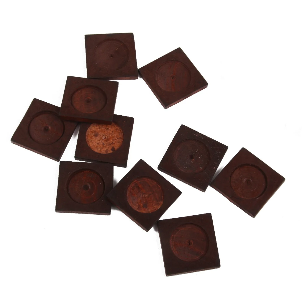 20pcs Vintage Square Wood Cameo Cabochon Setting Base Tray Pendants DIY Necklace Jewelry Making Accessories Findings 25mm