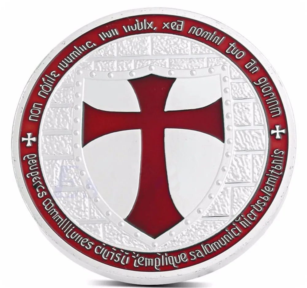 Фото Серебряные Рыцари Templar Europe Cross Сувенирный жетон коллекции - купить