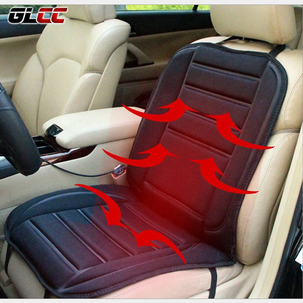 Image Winter Car Covers Pad Car Seat Cushion Electric Heated Cushion Car Heated Seat Covers Universal Conjoined Supplies Black Color