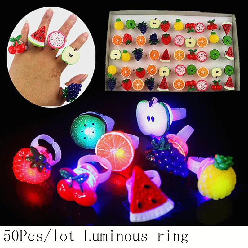 50Pcs/lot New Personality Fruit LED Light Ring Christmas Halloween Party Gift Toy
50Pcs/lot New Personality Fruit LED Light Ring Christmas Halloween Party Gift Toy