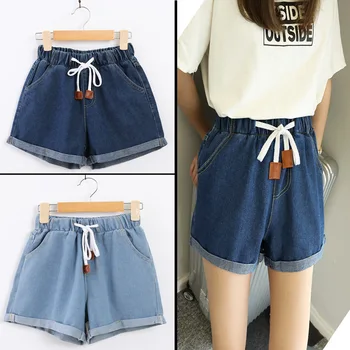 2018 New Fashion Women's Shorts Elastic High Waist Ropes Jeans Loose Casual Jeans Plus Size Ripped Jeans for Women
2018 New Fashion Women's Shorts Elastic High Waist Ropes Jeans Loose Casual Jeans Plus Size Ripped Jeans for Women