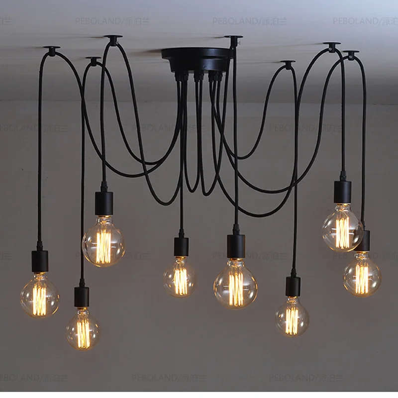 Retro Edison Bulb Art Spider Pendant Chandelier Adjustable Vintage Loft Antique DIY E27 Ceiling Lamp Fixture
Retro Edison Bulb Art Spider Pendant Chandelier Adjustable Vintage Loft Antique DIY E27 Ceiling Lamp Fixture